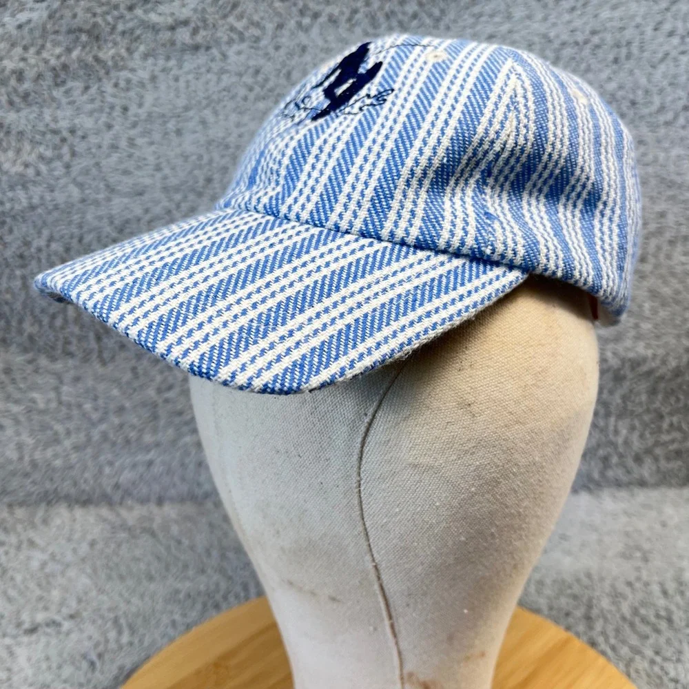 No Boundaries Blue White Striped Wakeboarder Embroidered Baseball Cap One Size